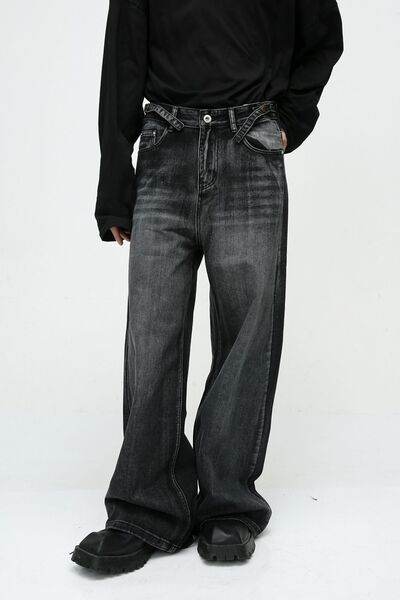Wide Leg Jeans with Pockets - Hovatok