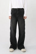 Side Slit Baggy Jeans with Pockets - Hovatok