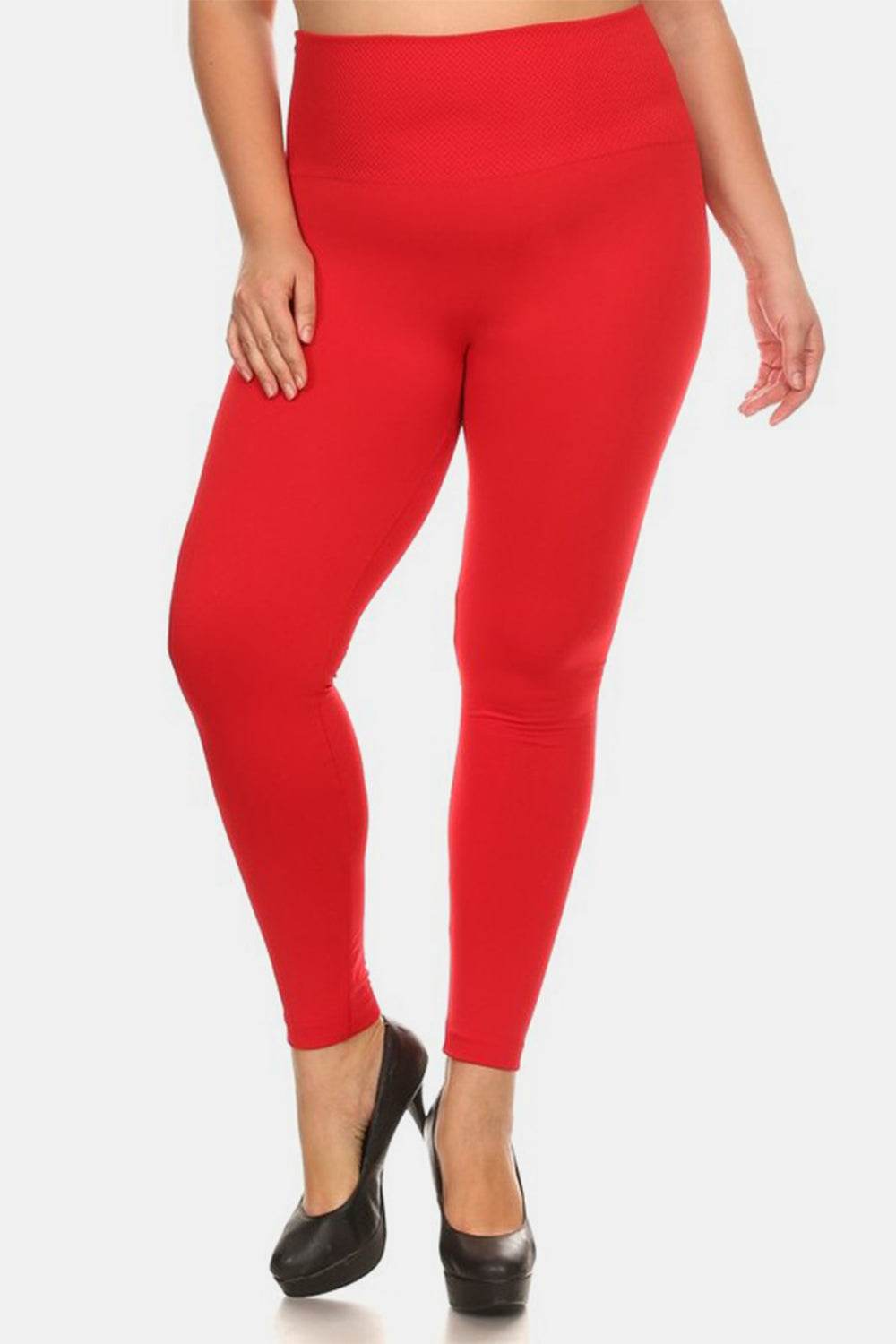 Yelete Full Size Seamless High Waist Fleece Leggings - Hovatok