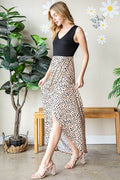 Heimish Full Size Slit Animal Print V-Neck Wide Strap Dress - Hovatok