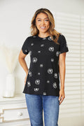 Double Take Dandelion Print Round Neck T-Shirt - Hovatok