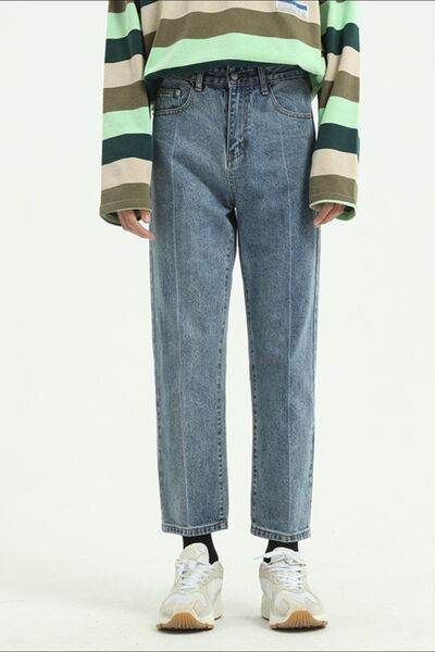 Straight Leg Jeans with Pockets - Hovatok