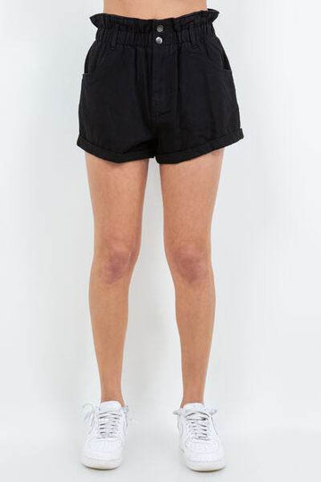 American Bazi High Waist Paper Bag Shorts - Hovatok