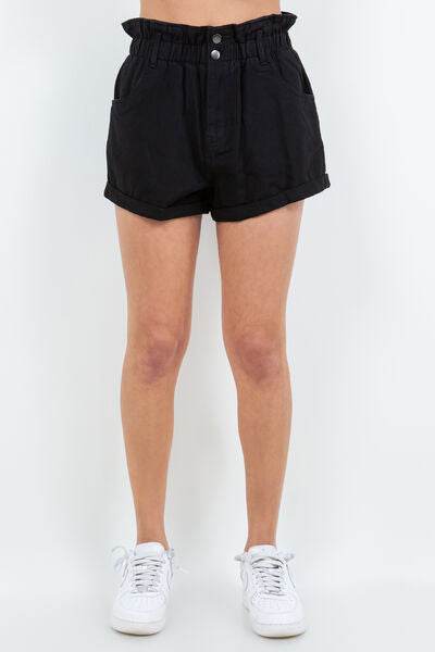American Bazi High Waist Paper Bag Shorts - Hovatok