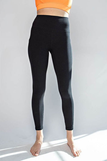 Faith Apparel High Waist Wide Waistband Leggings - Hovatok