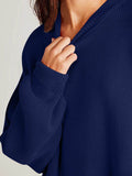 Double Take Side Slit Round Neck Long Sleeve Sweater - Hovatok