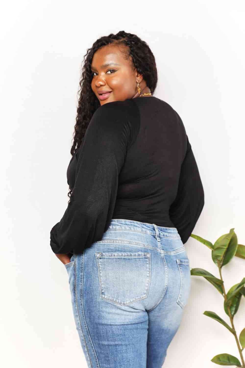 Culture Code Full Size V- Neck Bodysuit - Hovatok