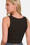 Zenana Ribbed Cropped Tank - Hovatok