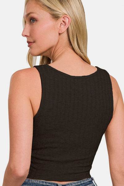 Zenana Ribbed Cropped Tank - Hovatok