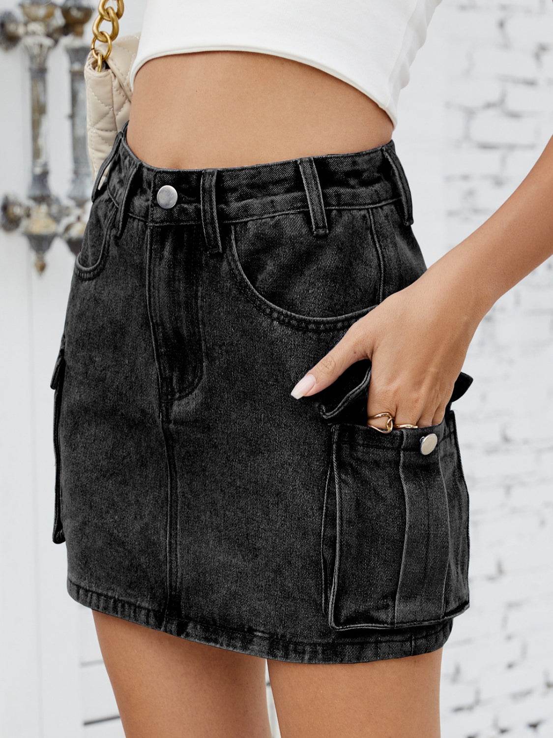 Cargo Denim Skirt - Hovatok