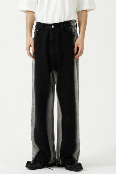 Side Contrast Jeans with Pockets - Hovatok