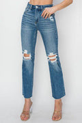RISEN High Rise Distressed Ankle Jeans - Hovatok