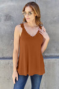 Basic Bae Full Size Lace Detail V-Neck Cutout Cami - Hovatok