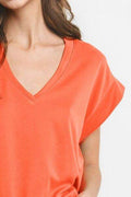 Ces Femme Modal V-Neck Cap Sleeve T-Shirt - Hovatok