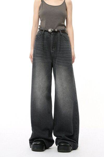 Wide Leg Jeans with Pockets - Hovatok