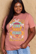 Simply Love Full Size FIND INNER PEACE Graphic Cotton T-Shirt - Hovatok