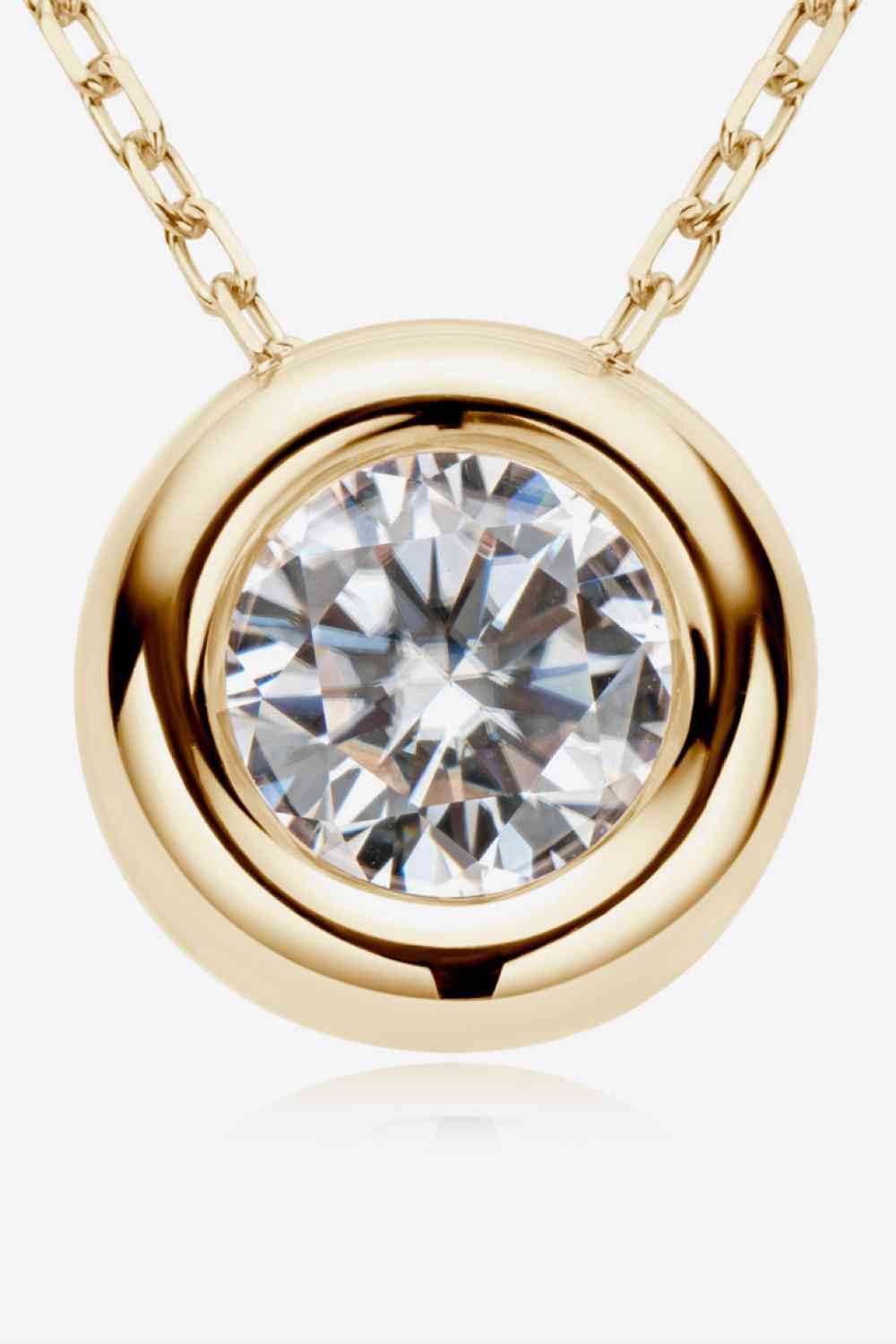 Adored 1 Carat Moissanite Pendant 925 Sterling Silver Necklace - Hovatok