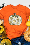 Pumpkin Graphic Round Neck Short Sleeve T-Shirt - Hovatok