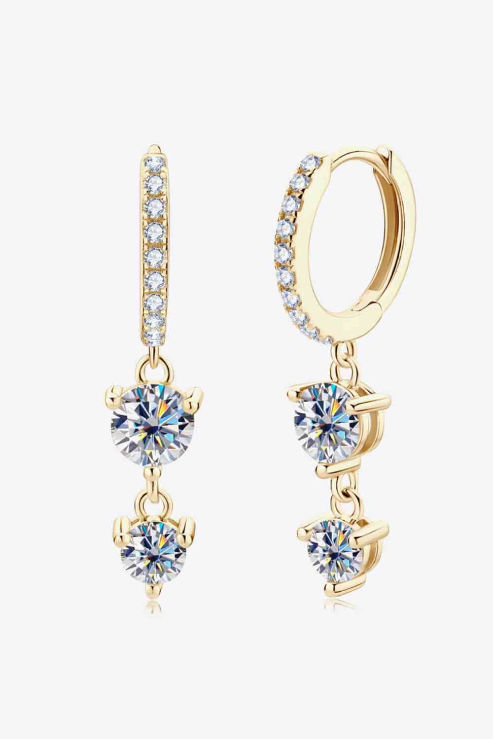 Adored Be The One Moissanite Drop Earrings - Hovatok