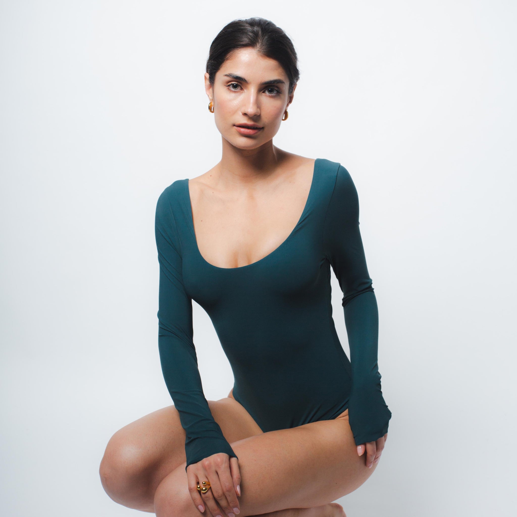 LUELLA MICROJERSEY BALLET BODYSUIT IN FERN