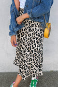 Leopard High Waist Midi Skirt - Hovatok