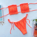 Frill Trim Ruched Bikini Set - Hovatok