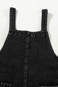 Distressed Wide Strap Denim Overalls - Hovatok