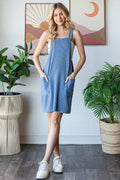 Heimish Full Size Ribbed Sleeveless Mini Tank Dress Plus Size - Hovatok