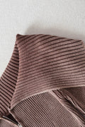 Double Take Ribbed Off-Shoulder Zip Up Long Sleeve Cardigan - Hovatok