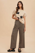 Annie Wear Drawstring Checkered Wide Leg Pants - Hovatok