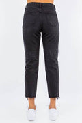 American Bazi High Waist Distressed Cropped Straight Jeans - Hovatok