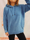 Drawstring Long Sleeve Hooded Sweater - Hovatok