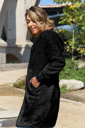 Double Take Full Size Hooded Teddy Bear Jacket with Thumbholes - Hovatok