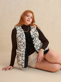 Plus Size Tied Sherpa Vest Coat with Pockets - Hovatok