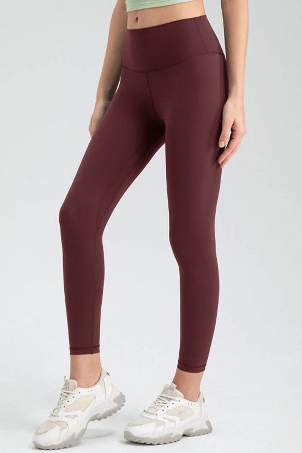 Wide Waistband Slim Fit Active Leggings - Hovatok