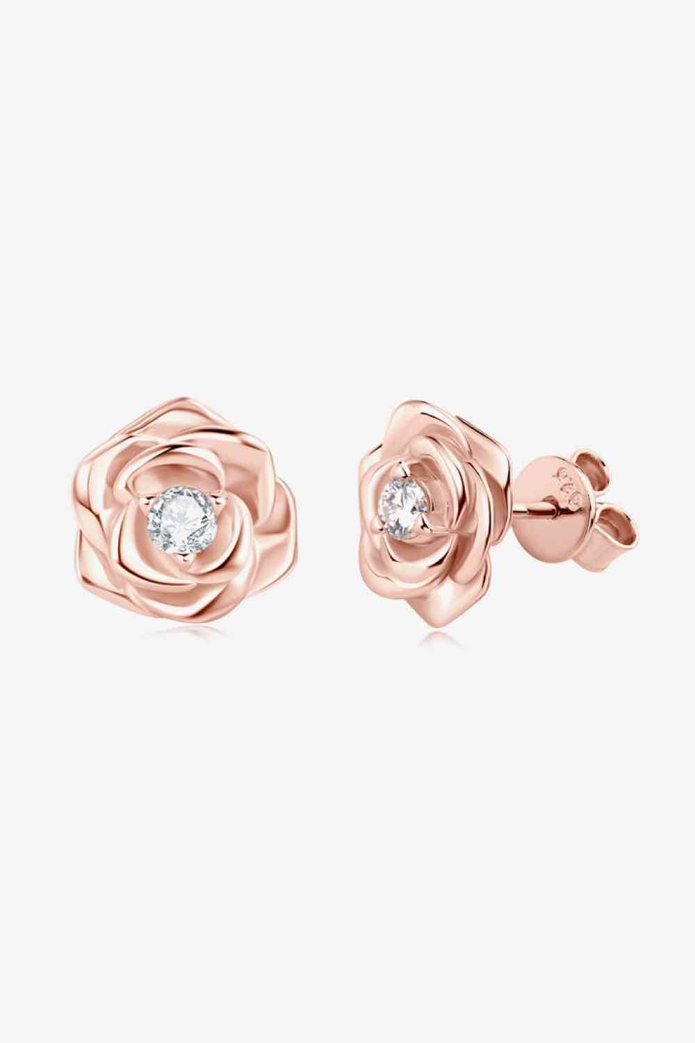 Adored Moissanite Flower 925 Sterling Silver Earrings - Hovatok