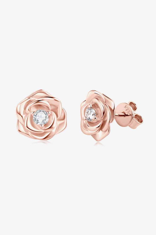 Adored Moissanite Flower 925 Sterling Silver Earrings - Hovatok