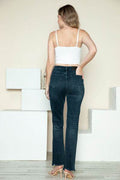 Judy Blue Full Size Button Fly Hem Destroy Straight Jeans - Hovatok