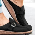 Round Toe Low Heel Buckle Loafers - Hovatok