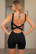 Crisscross Wide Strap Active Romper - Hovatok