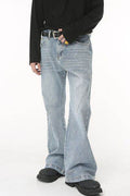 Washed Bootcut Men's Jeans with Pockets - Hovatok