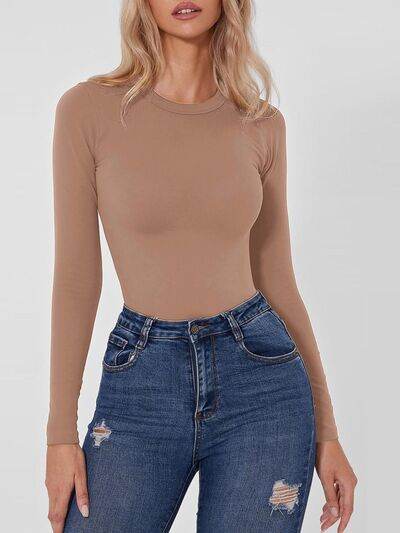 Round Neck Long Sleeve Bodysuit - Hovatok