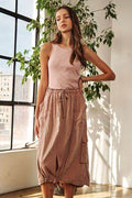 ADORA Drawstring Sleeveless Washed Dress - Hovatok