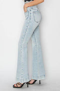 Risen Full Size High Rise Front Patch Pocket Flare Jeans - Hovatok