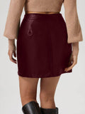 Buttoned High Rise Mini Skirt - Hovatok