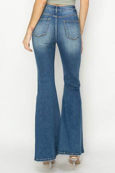 RISEN Full Size High Rise Front Seam Detailed Flare Jeans - Hovatok