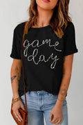 Full Size GAME DAY Round Neck Short Sleeve T-Shirt - Hovatok