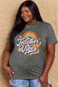 Simply Love Full Size TEACHER VIBES Graphic Cotton T-Shirt - Hovatok