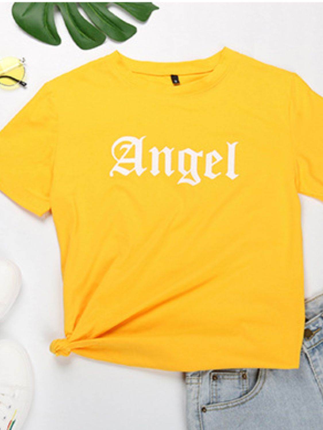 Perfee ANGEL Round Neck Short Sleeve T-Shirt - Hovatok