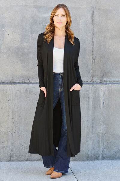Basic Bae Full Size Open Front Long Sleeve Cover Up - Hovatok